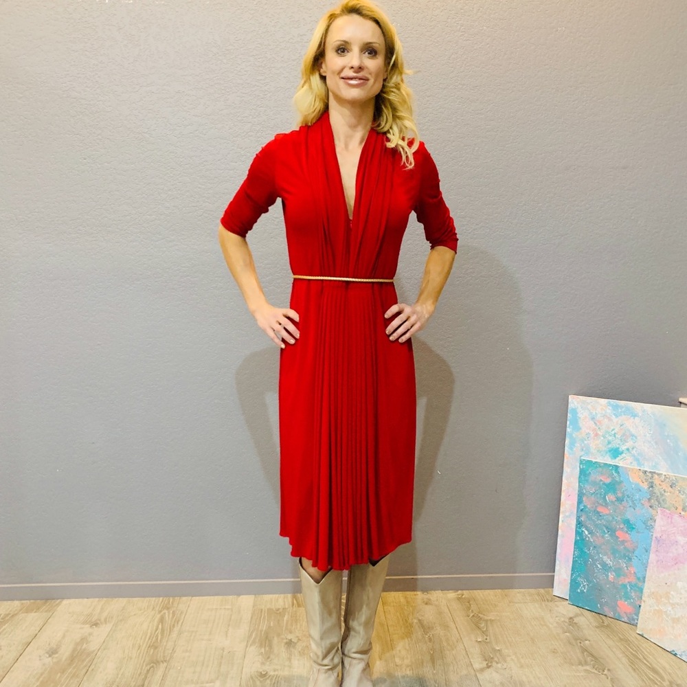 Calvin Klein Classic Red Party Dress ❤️